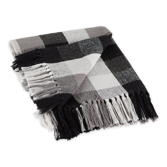 DII® Black Tri-Color Check Throw